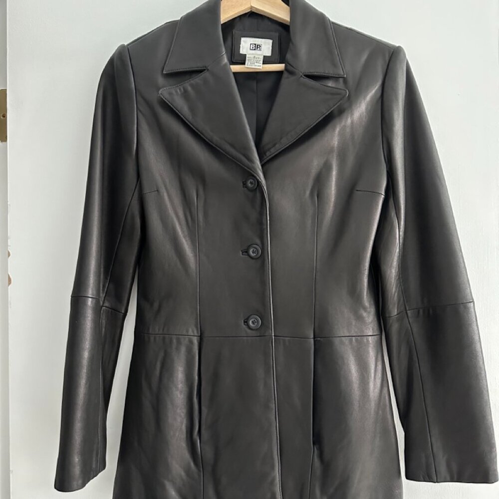 BP Nordstroms Leather Coat, Size S, Lambskin - soft like butter
